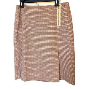 ANN TAYLOR Skirt sz10 Mini Pink Ivory Wool Blend Lined Side Zip